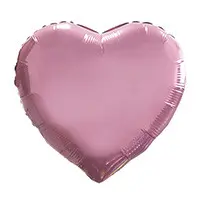 Фольга Китай сердце 18" пастель розовое
