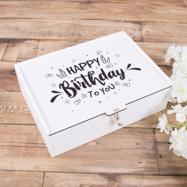 Декоративная коробка "happy birthday to you" (размер м)